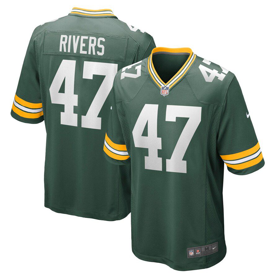 Men Green Bay Packers #47 Chauncey Rivers Nike Green Game NFL Jersey